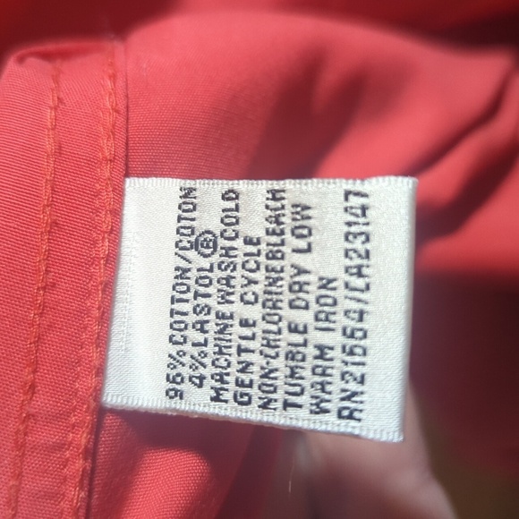 Vtg Talbots Red Shirt Fitted Button Down Tunic Cotton Notched Collar Sz 12 - Picture 3 of 8